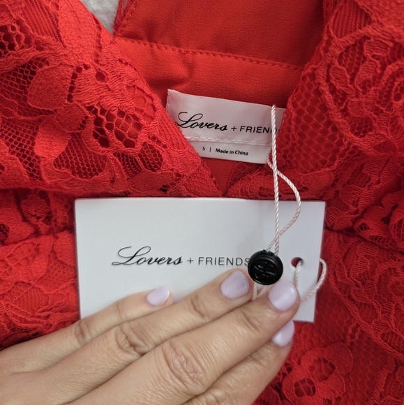 Lovers + Friends NWT Red Kenneth Lace Jumpsuit - Picture 6 of 16